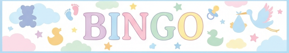 Baby shower bingo printable card header