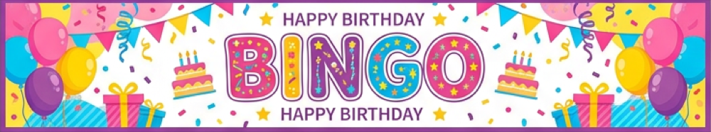 Birthday bingo printable card header