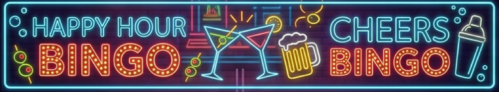 Happy hour bingo printable card header