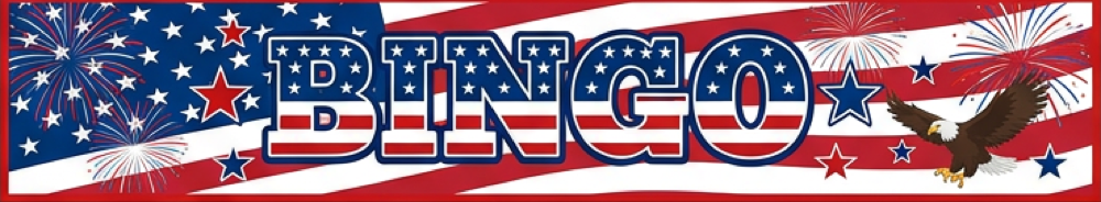 Fourth of July bingo printable card header